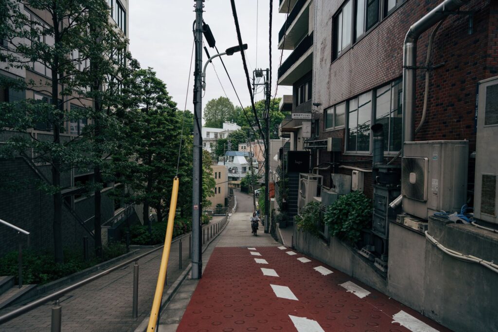 Discover a serene street scene in Tokyo, capturing a peaceful side of the bustling city.