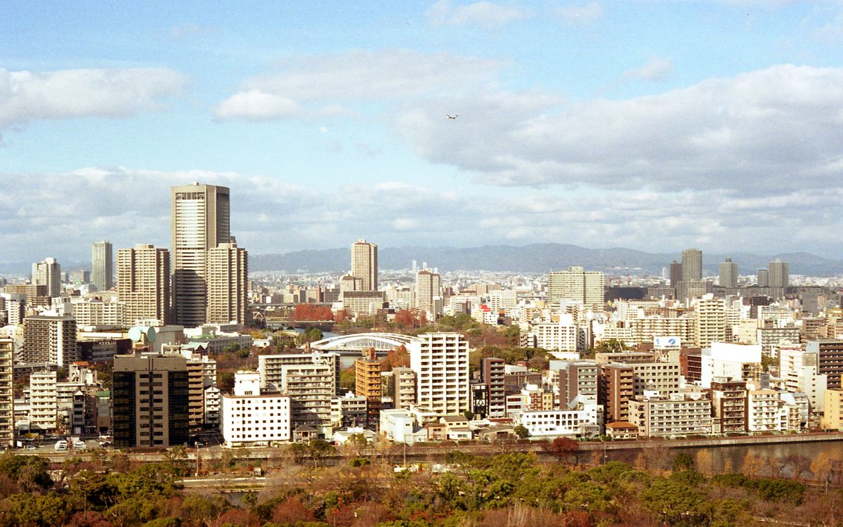 大阪の市街地の眺め