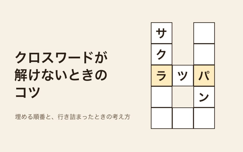 クロスワードのコツのイメージ
